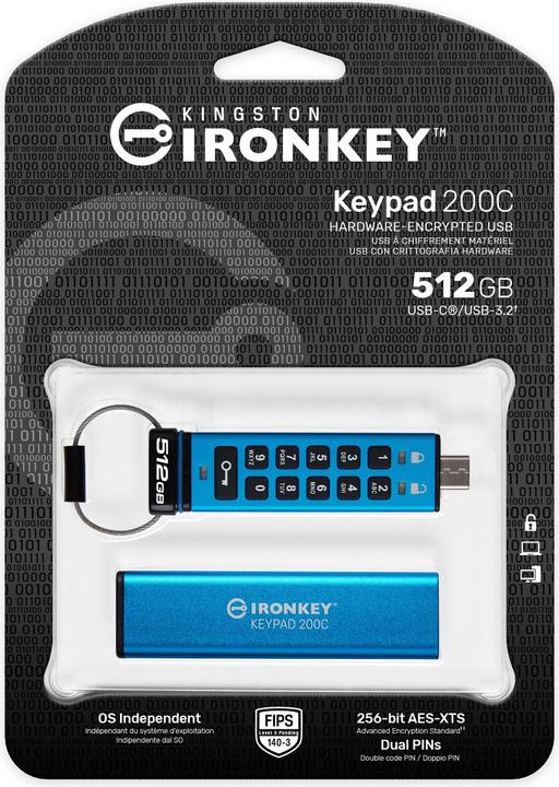 Produktbild Kingston IronKey Keypad 200C (512 GB, USB-C)