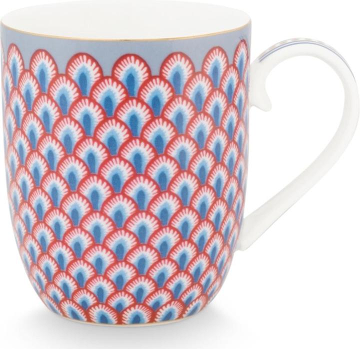 Produktbild PIP Studio Flower Fest. Scallop Henkelb. LightBlue/red 145ml (145 ml, 1 x)