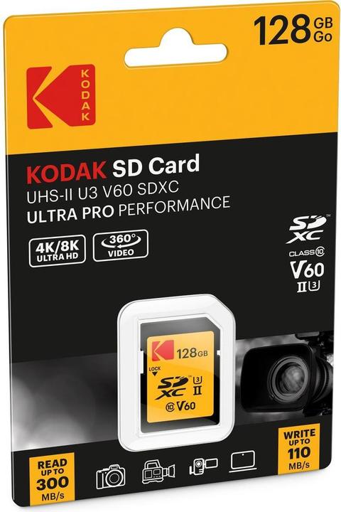 Produktbild Kodak SD 128GB UHS-II U3 V60 Ultra Pro (128 GB, SDXC, U3, UHS-II)