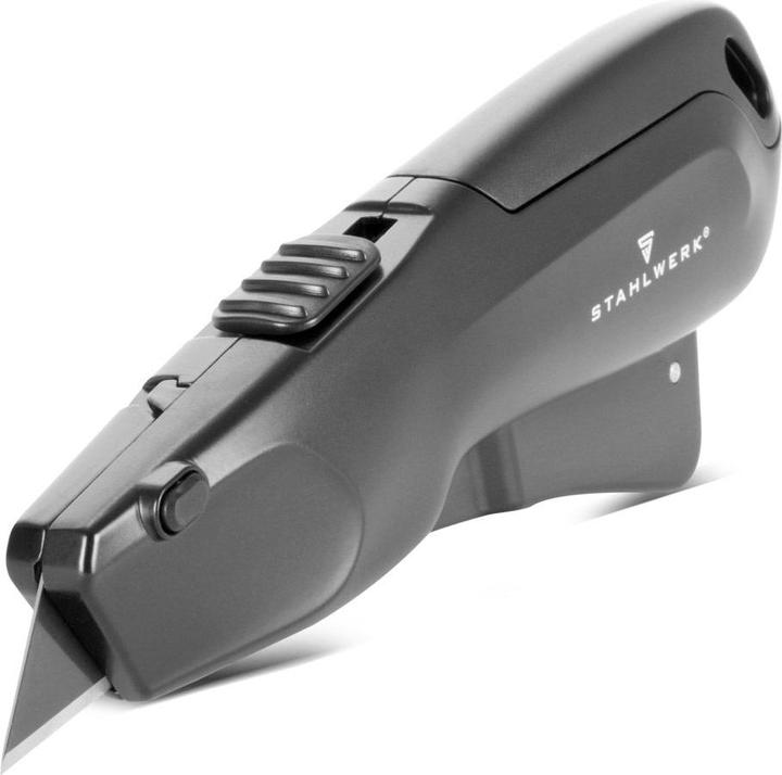 Actual product image Stahlwerk Cuttermesser UCM-19 ST mit Schnellwechsel-Klinge, autom. Klingenrückzug & Sicherheitsverriegelung (Cutters)
