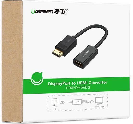 Produktbild Ugreen Display Port auf HDMI Adapter Konverter 1080P mit Audio (HDMI, 25 cm)
