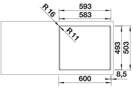 Produktbild Blanco ETAGON 6-F | SILGRANIT vulkangrau | Einbauart: Flächenbündig | mit Ablauffernbedienung, mit Z (Einbauspüle, 59.10 cm, 50.10 cm)