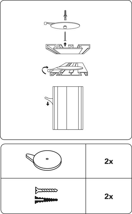 Produktbild Gardinia Deckenträger für Aluminium-Vorhangschiene 2-läufig