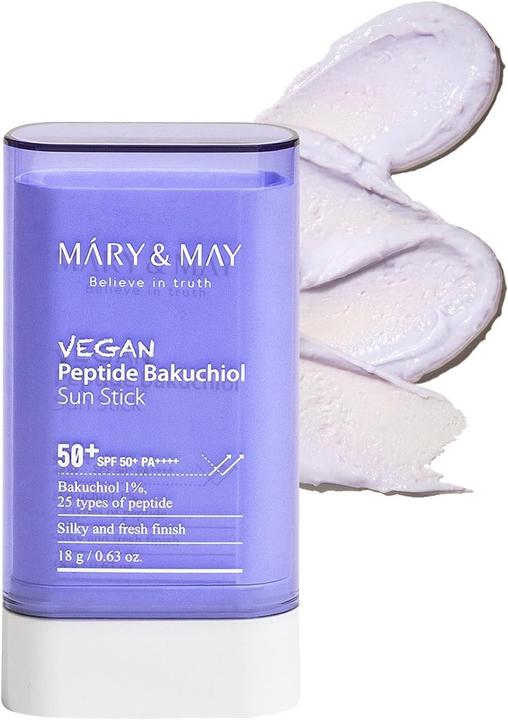 Image du produit Mary&May Mary & May Vegan Peptide Bakuchiol Sun Stick SPF50+ PA++++ 18g Aging Control Bakuchiol 25 Ty (Stick solaire, SPF 50+, 18 g)