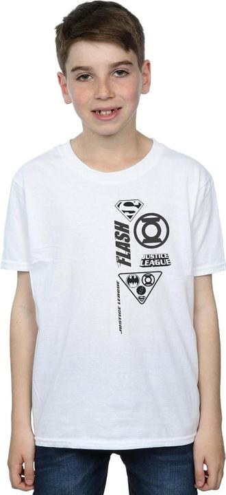 Image du produit - T-shirt JUSTICE LEAGUE CHEST ICONS - Garçon (128)