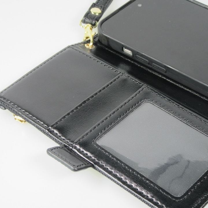 Actual product image PhoneLook Flip wallet cover made from vegan leather with wallet case and magnetic fastener (Apple iPhone 15 Pro)