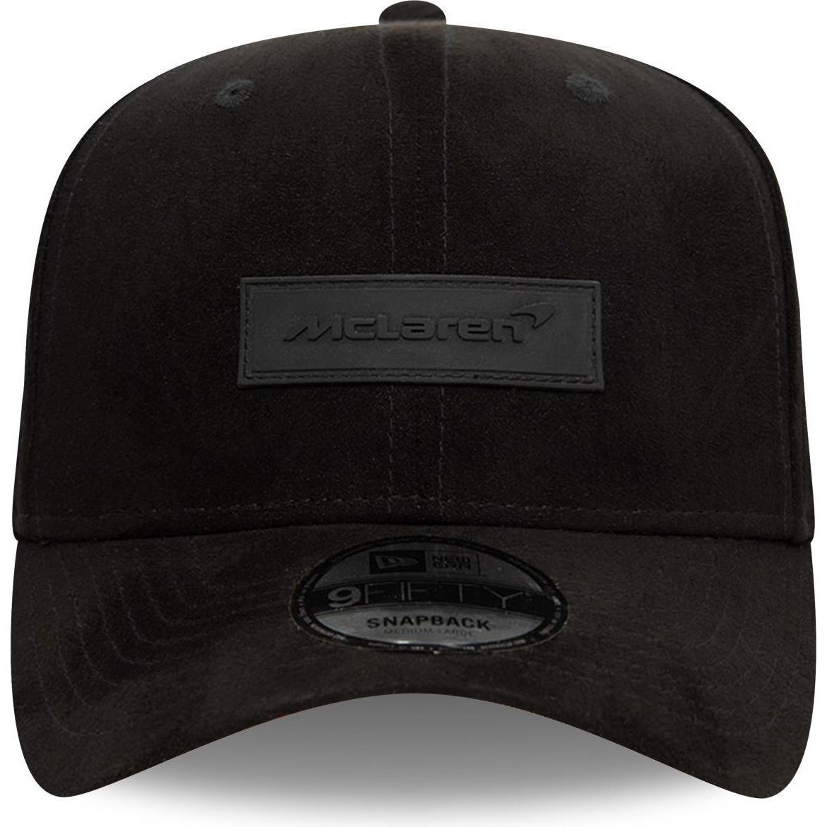 Thumbnail - New Era, Herren, Cap, 9Fifty Curved Snapback Cap - SUEDE McLaren - S/M, Schwarz, (M)