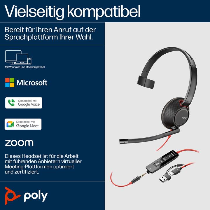 Produktbild Poly BW 5210 USB-C HS +USB-C/A (Kabelgebunden, USB-C)