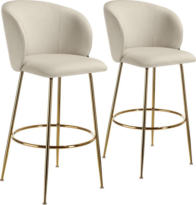 Actual product image tectake Bar stool Luana, with backrest, velvet look
