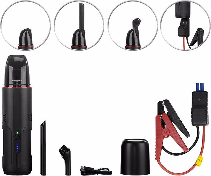 Produktbild Revolt 3in1-Kfz-Starthilfe, Staubsauger & USB-Powerbank (800 A, 10000 mAh)