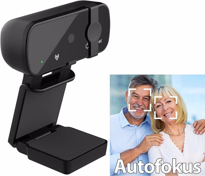 Image du produit Somikon Webcam USB 4K avec cache-objectif, microphone et autofocus