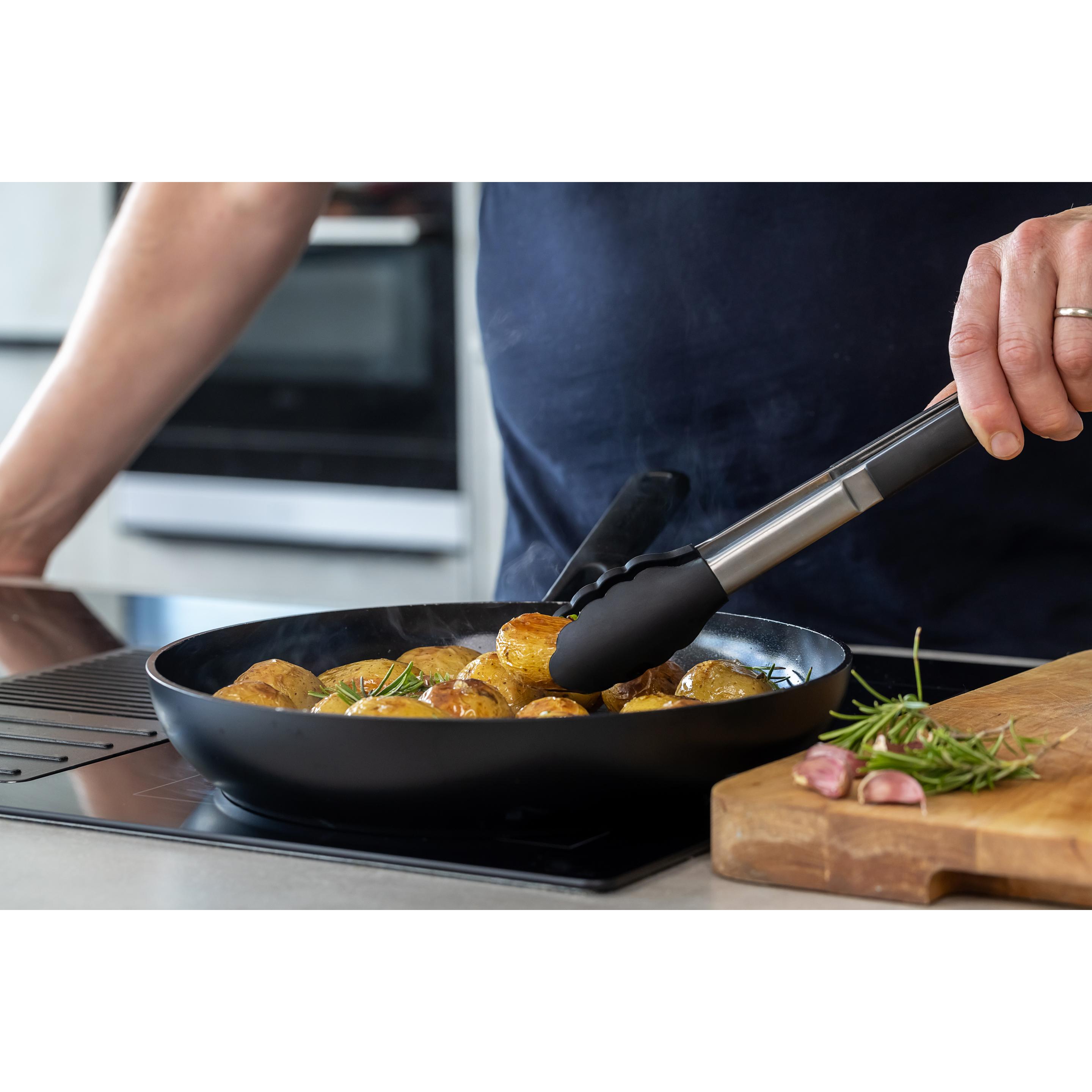 KitchenAid Silicone-Tipped Side-Locking Tongs, 30cm, Kochbesteck, Schwarz