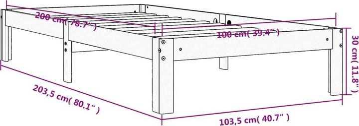Actual product image vidaXL Bettgestell (120 x 190 cm)