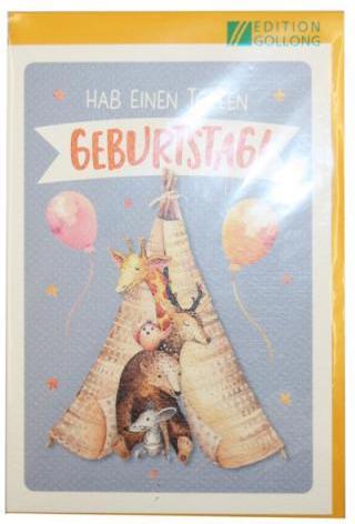 Immagine prodotto Edition Gollong Biglietto d'auguri Animali in tenda