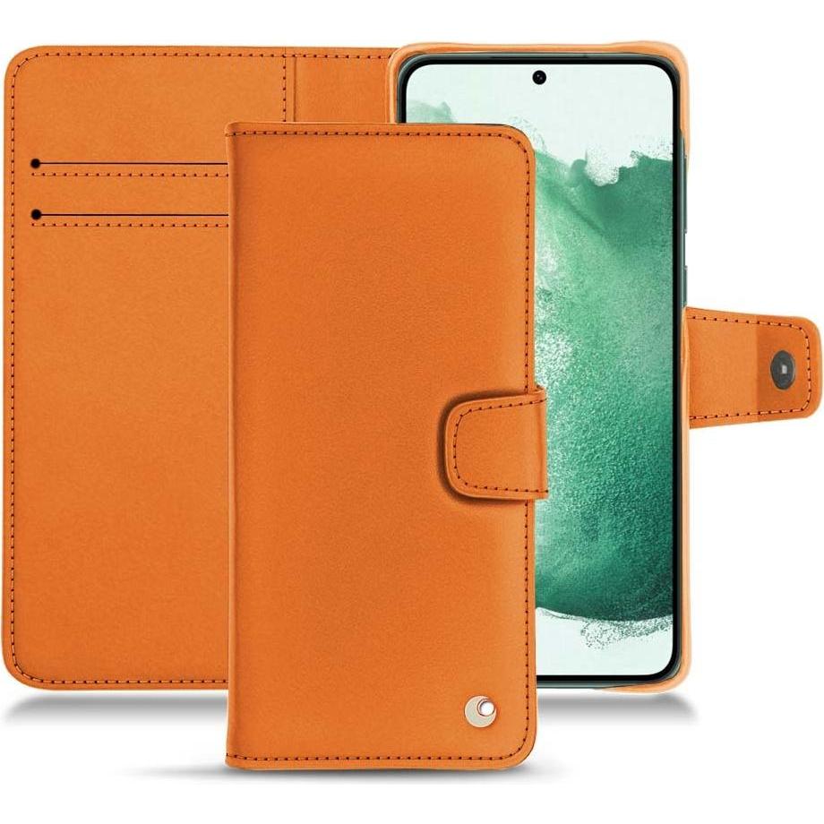 Noreve Lederschutzhülle Wallet (Samsung Galaxy S22+ 5G), Smartphone Hülle, Orange
