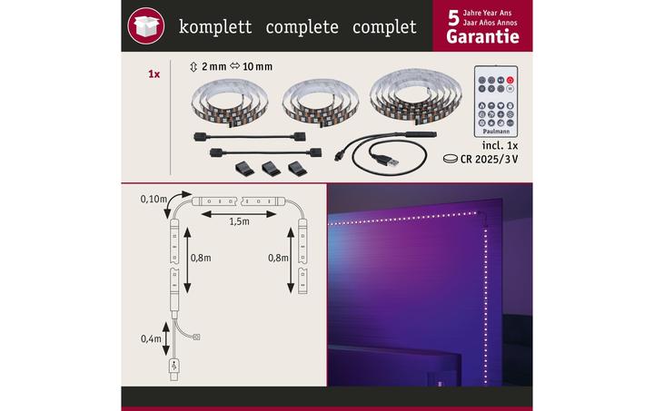 Produktbild Paulmann EntertainLED USB TV Stripe (RGB, 0.31 cm, Indoor)