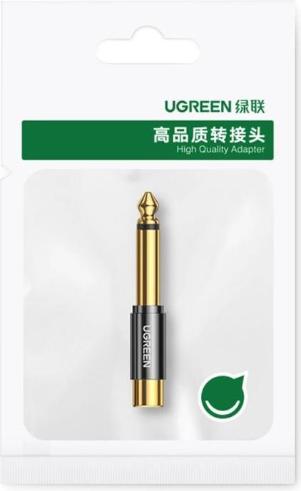 Actual product image Ugreen 6.35 mm jack plug to RCA cinch socket adapter (Jack adapter)