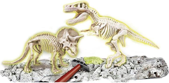 Produktbild Clementoni Archeo T-Rex&Triceratops Fluo.