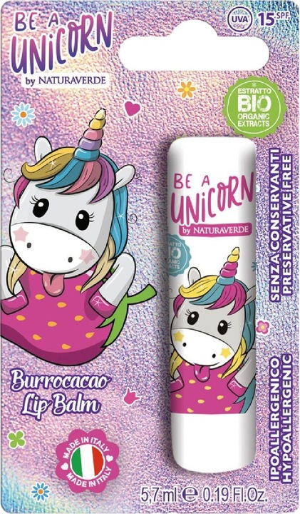 Immagine prodotto Naturaverde Balsamo per le labbra - Unicorn Strawberry - Kids - Idratante e protettivo (5 ml)