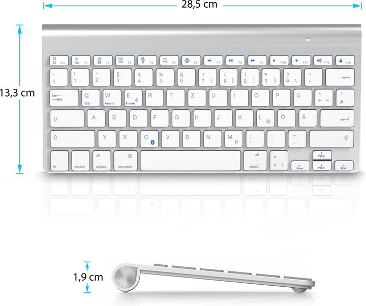 Actual product image Aplic Wireless Keyboard, Bluetooth Keyboard for iOS, Android, Windows, QWERTY Layout (DE, Wireless)
