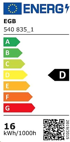 Energie-Label EGB Filament Lampe AGL matt E27 16W 2500lm 6500K (E27, 16 W, 2500 lm, 1 x, D)