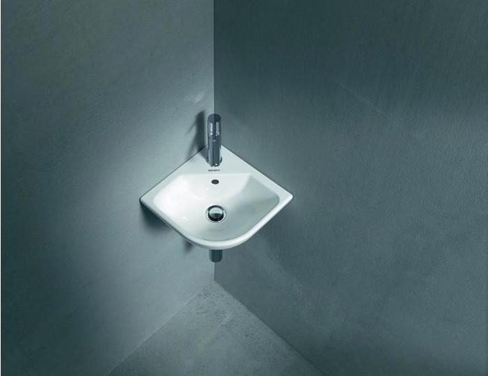 Actual product image Duravit Corner hand-rinse basin ME by Starck m ÜL m HLB 435x380mm 1 tap hole white WG (380 mm, 435 mm)