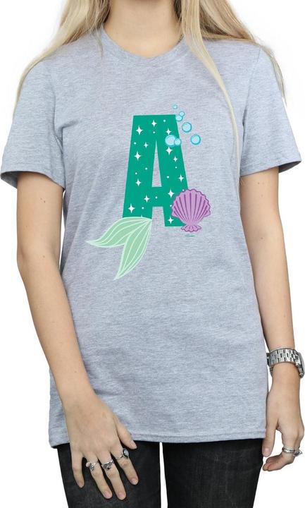Actual product image Disney Womens/Ladies Alphabet A Is For Ariel Cotton Boyfriend T-Shirt (L)