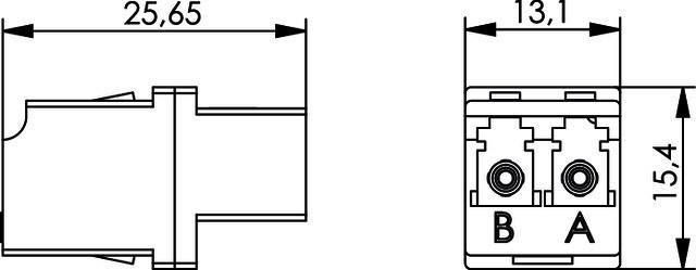 Actual product image Telegärtner FO coupling 2 x LC duplex, multimode, beige (Network coupling)
