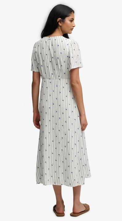 Image du produit Superdry Robe Midi à Manches Courtes et Boutons Imprimée (L)