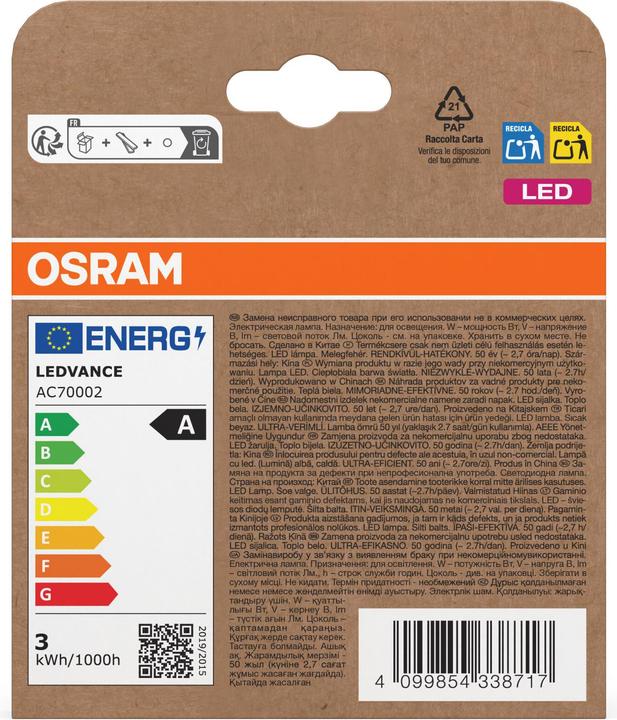 Produktbild Osram OSR 854338717 - LED-Lampe E14 2.2 W 470 lm 2700 K Filament (E14, 470 lm, 30 x)