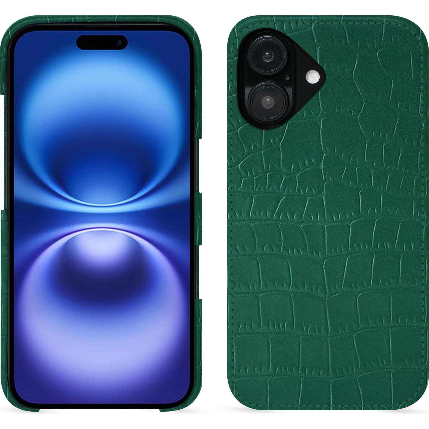 Noreve Lederschutzhülle (Apple iPhone 16), Smartphone Hülle, Grün