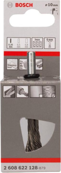 Actual product image Bosch Professional Zubehör PRO Stainless Steel heavy brush, straight shaft, 10 x 0.35 mm