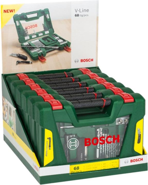 Produktbild Bosch Zubehör V-Line Box, Bohrer- und Bit-Set, 68-teilig, Klappmesser, Magnetstab, Winkelschr. (10 Millimeter, 16 Millimeter, 2 Millimeter, 3 Millimeter, 4 Millimeter, 5 Millimeter, 6 Millimeter, 8 Millimeter, 9 Millimeter, bis 20 Millimeter)