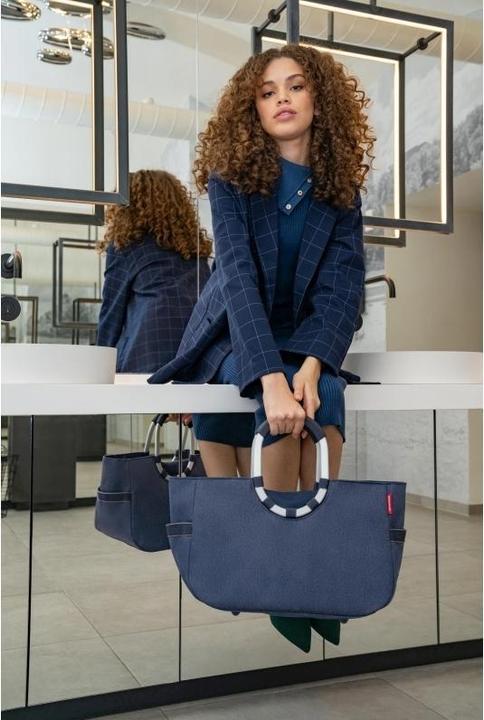 Actual product image reisenthel Shopping Basket Loopshopper M Herringbone Dark Blue