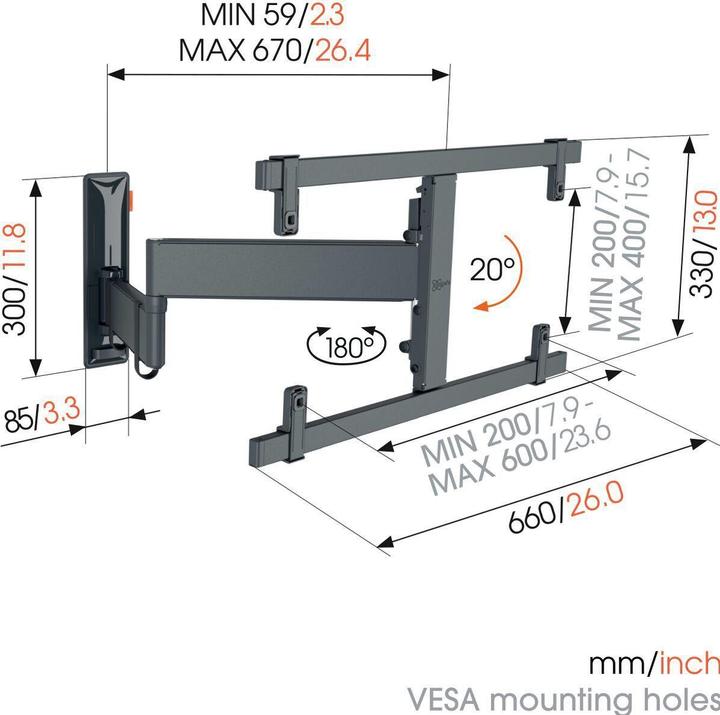Immagine prodotto Vogels TVM 3665 (Muro, 77", 35 kg)