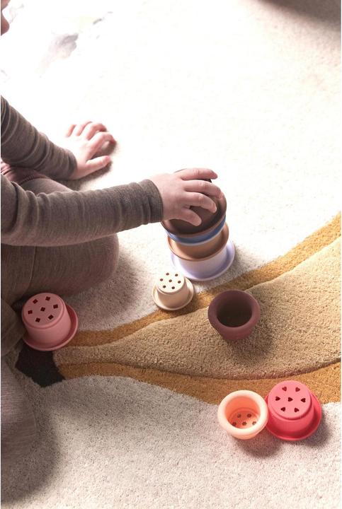 Actual product image OYOY Mini Tawa 7-piece stacking toy, cherry red/beige