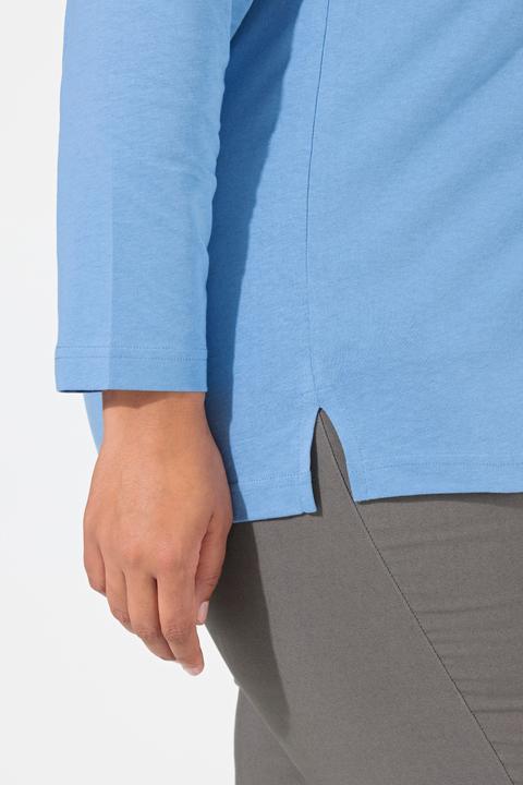 Actual product image Ulla Popken Back To Basics V-Neck Relaxed Fit Cotton Tee (68)