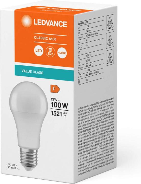 Produktbild Ledvance LED-Lampe (E27, 13 W, 1521 lm, 1 x, F)