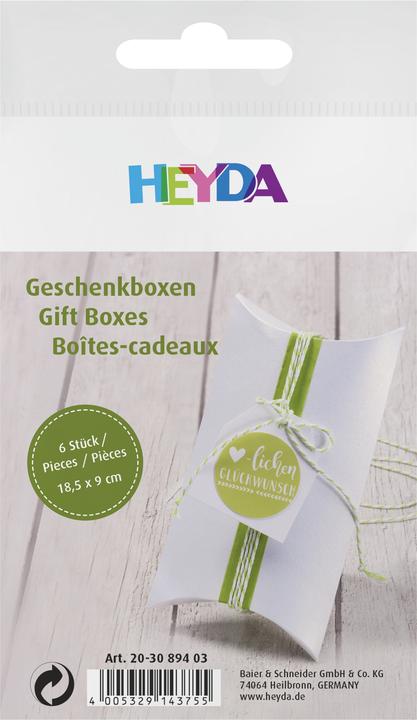 Produktbild Heyda Geschenkschachtel 90 x 125 mm 6 Stück, Weiss (6x)