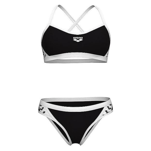 Arena, Damen, Bikinis, W Icons Bikini Cross Back Solid, Mehrfarbig, Schwarz, (36, S)