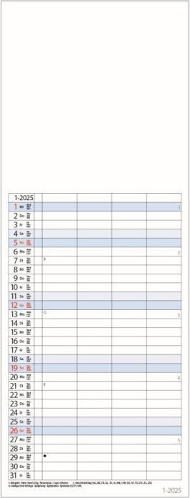 Nutritional values and ingredients Family Planner Blank White (19 x 50 cm)