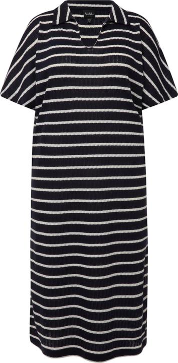 Produktbild Ulla Popken Strick-Midikleid, Ringel, V-Ausschnitt, Halbarm (42, 44)