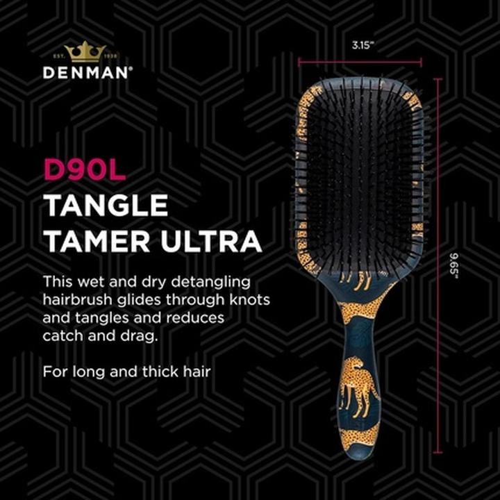 Produktbild Denman Tangle Tamer Ultra Detangling Paddle Brush for Curly Hair and Black Natural Hair D90L Tiger P