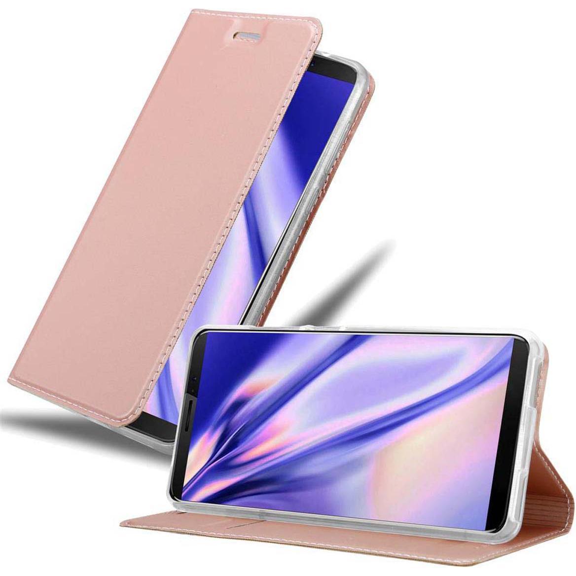 Cadorabo Book Classy Style Cover (Samsung Galaxy J3 Pro), Smartphone Hülle, Rosa