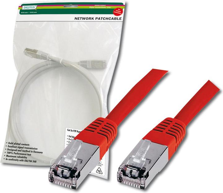 Produktbild Digitus CAT 6 S-FTP Patchkabel Cu LSZH AWG 27/7 Länge 10 m Farbe Rot (S/FTP, CAT6, 10 m)