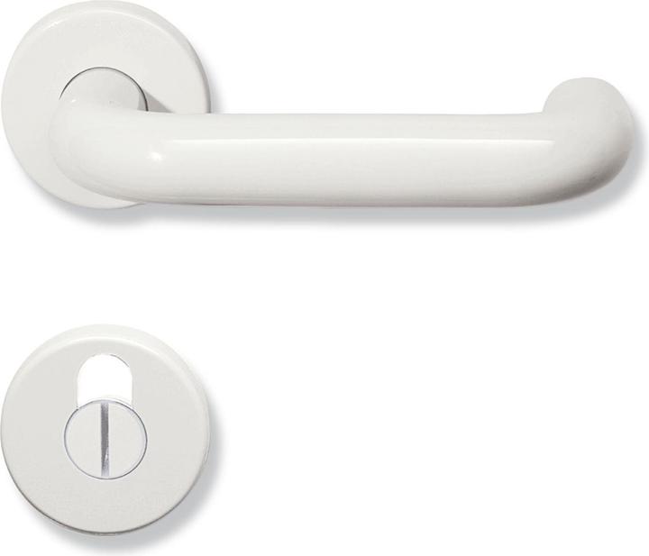 Actual product image Hewi Door fitting 111.23 R | Door handle for interior door on WC rose | pure white (Door handle)