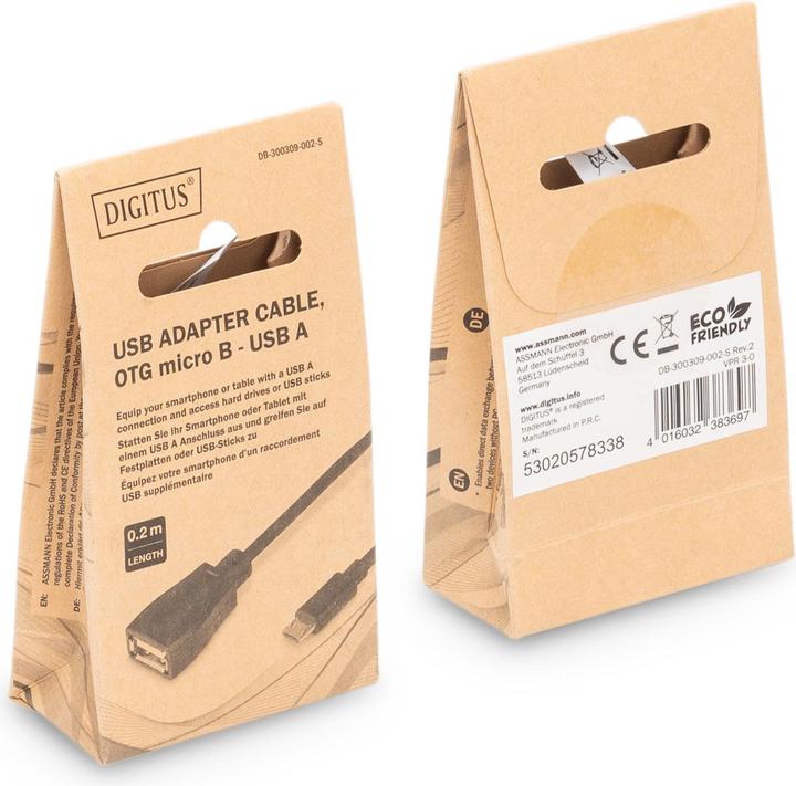 Immagine prodotto Digitus Cavo adattatore USB, OTG (0.20 m, USB 2.0)