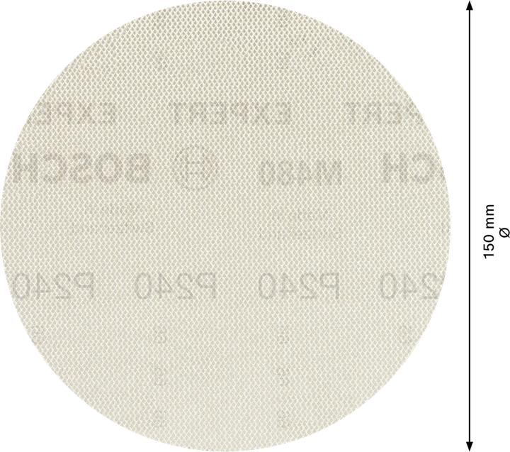 Actual product image Bosch Professional Zubehör Expert M480 sanding net for random orbital sander, 150 mm, G 240, 50 pieces (240)