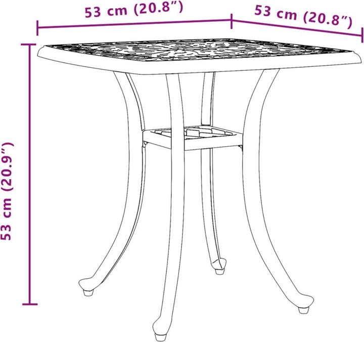 Produktbild vidaXL Gartentisch (53 x 53 x 53 cm)