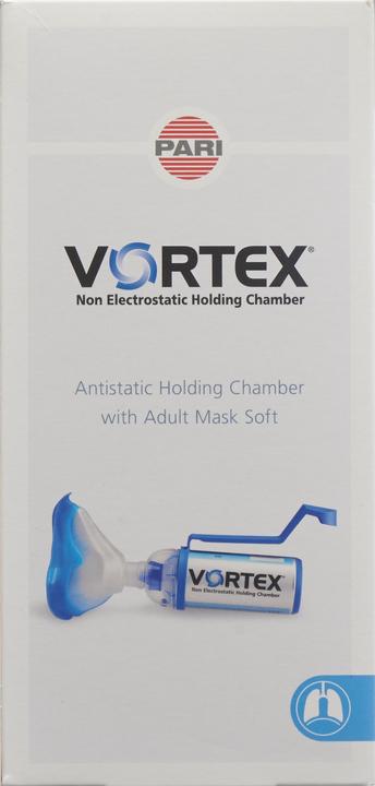 Produktbild PARI antistatische Vorschaltkammer mit Erwachsenenmaske soft und Einhand-Bedienhilfe
